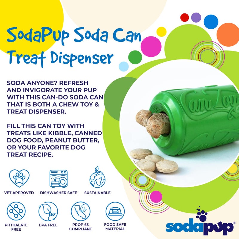 SodaPup Soda Can â€“ Durable Dog Treat Dispenser & Chew Toy Made in USA from Non-Toxic, Pet Safe, Food Safe Natural Rubber Material for Mental Stimulation, Problem Chewing, Calming Nerves, & More - Image 3